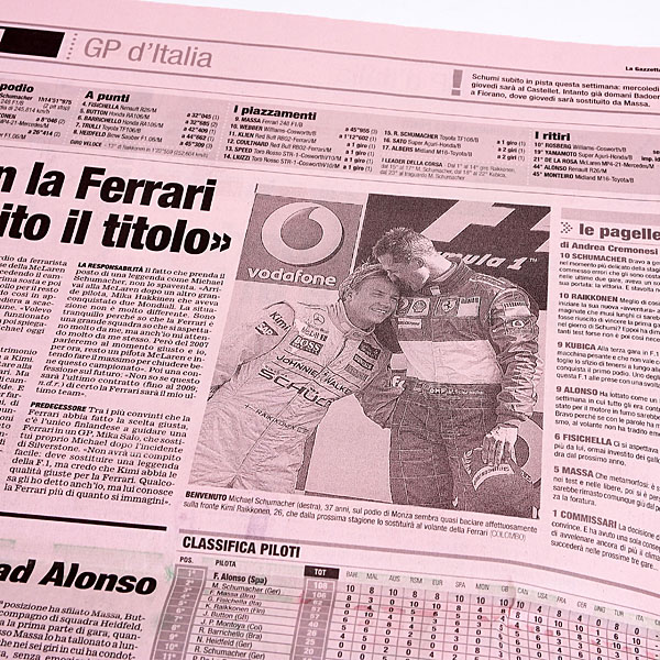 La Gazzetta dello Sport 2006.9.11  M.塼ޥåϰȯɽ